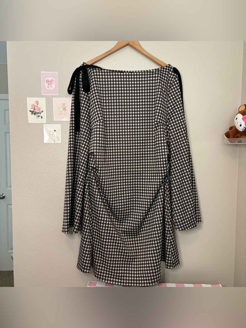 Cider fall autumn preppy casual gingham printed bow 3XL dress pumpkin patch